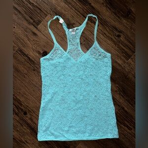 VS Lace Slip Dress in Blue Aqua Crystal Size large